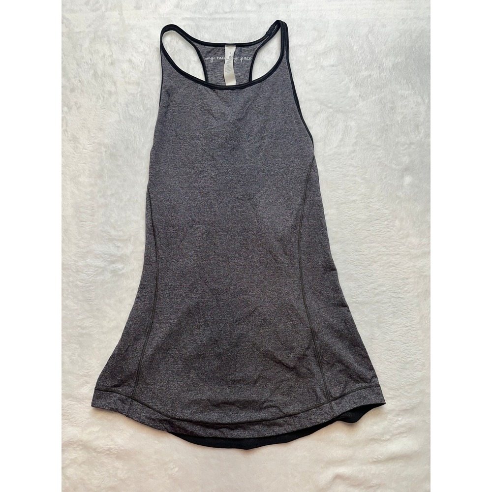 Lululemon Swiftly Tech Racerback Tank Top Grey Size 2 My Race My Pace - 154